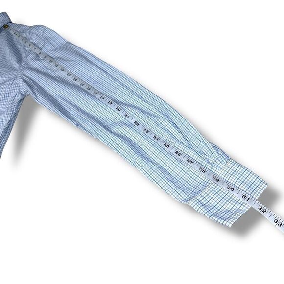 NWT Bloomingdales Button Down Shirt Mens Size Small S Slim Fit Stretch Blue - Picture 9 of 9